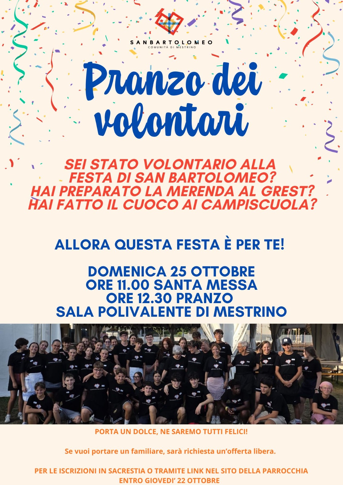 Pranzo dei volontari della sagra!!!
